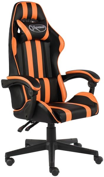 Gaming Stuhl, Bürostuhl Schwarz und Orange Kunstleder