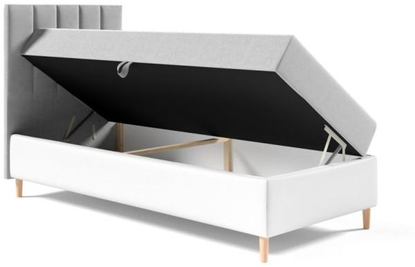 Boxspringbett Gästebett Kinderbett HELVI Nr. 1 90x200cm Weiss-Braun Bild 2