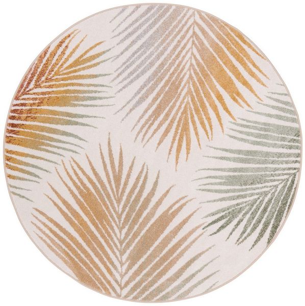 Pergamon Designteppich Designer Teppich Faro Tropical Blätter Rund, Rechteckig, Höhe: 11 mm