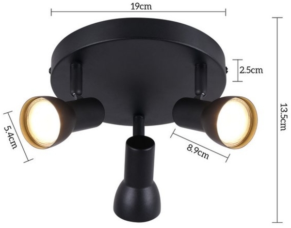 Nettlife Deckenstrahler Schwarz Innen GU10 Deckenleuchte 1/2/3 Flammig Flur Modern Metall, Schwenkbar 350°, LED wechselbar, Deckenspots für Schlafzimmer Wohnzimmer Küche Bild 4