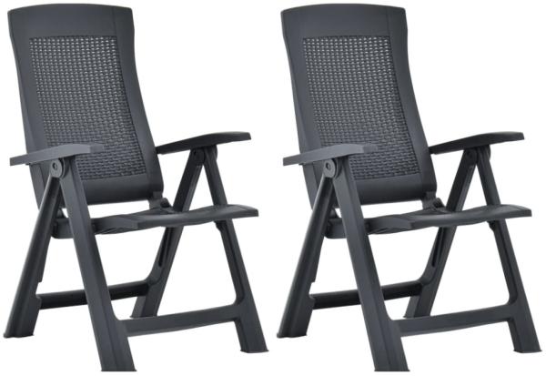 vidaXL Verstellbare Gartenstühle 2 Stk. Kunststoff Anthrazit 48761