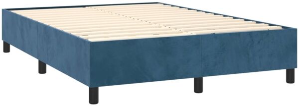 vidaXL Boxspringbett mit Matratze & LED Dunkelblau 140x200 cm Samt 3136309 Bild 5