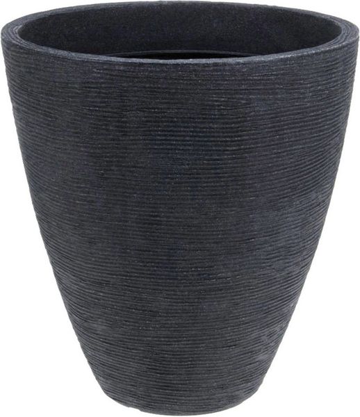 Koopman Blumentopf Pflanztopf Kunststoff 39x42 cm Geriffelt 1 / 2 Tlg. Set (1 St), Geriffelt, Kunststoff, 42x39cm, Indoor & Outdoor, Übertopf