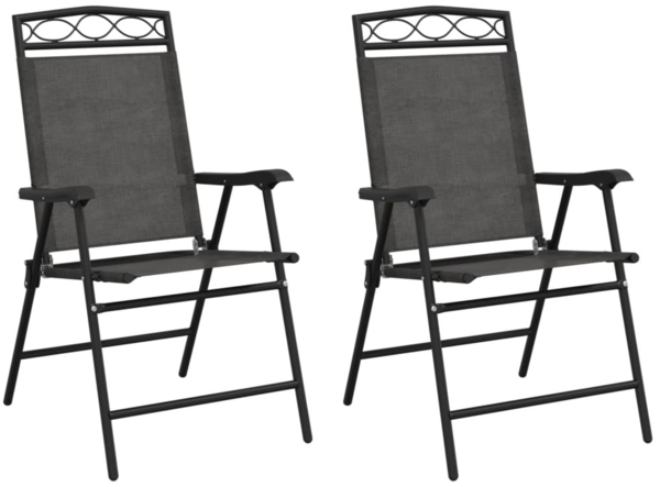 vidaXL Klappbare Gartenstühle 2 Stk. Graumeliert Stahl und Textilene 360200