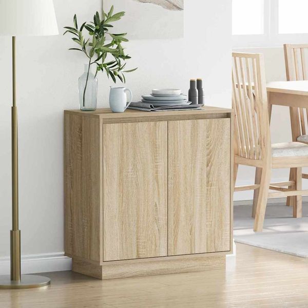 vidaXL LED-Sideboard für Sonoma-Eiche 71 x 34,5 x 75 cm Holzwerkstoff 869644