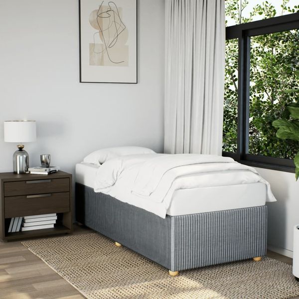 vidaXL Bettgestell ohne Matratze Hellgrau 90x190 cm Stoff 3284900