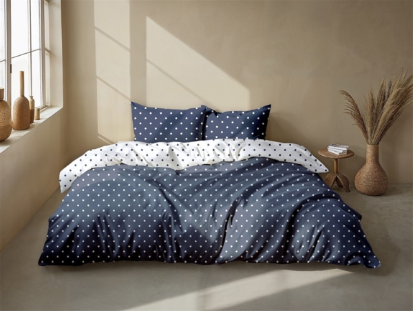 Zo! Home Cotton Bettwäsche 135x200 Punta di Cotone Maritim Blue Punkte blau