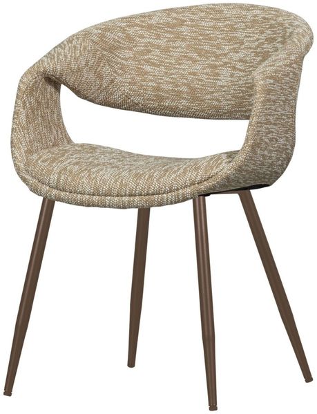 Esszimmerstuhl Yossi aus Webstoff, modernes Design, sand / kupfer, weich gepolstert