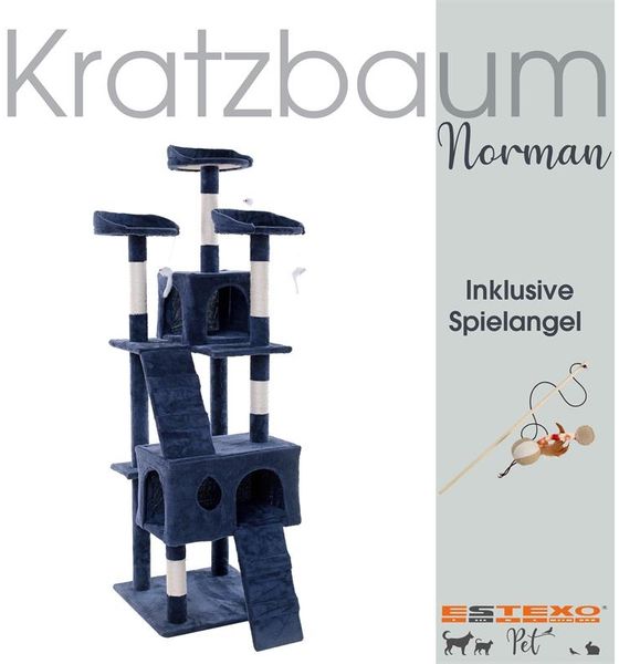 Kratzbaum Katzenbaum Katzenkratzbaum 170 cm Kletterbaum Spielbaum Dunkelgrau Bild 2