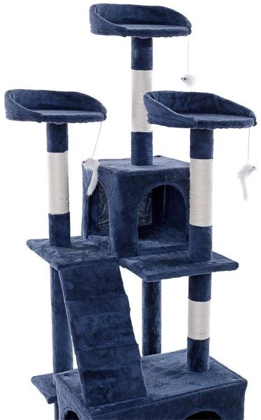 Kratzbaum Katzenbaum Katzenkratzbaum 170 cm Kletterbaum Spielbaum Dunkelgrau Bild 11