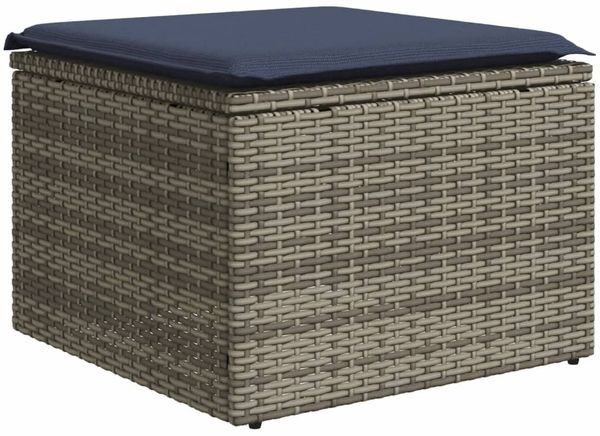 vidaXL 9-teiliges Gartensofa-Set mit Kissen, grau, Polyrattan 3228056 Bild 5