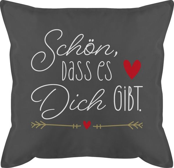 Shirtracer Dekokissen Schön dass es dich gibt - Geschenke für Frauen Weihnachts-Geschenk Ges, Dekokissen Valentinstag Geschenk