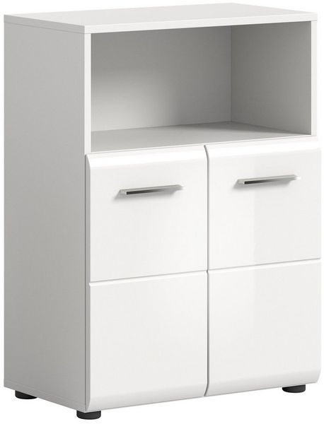 furnling Badkommode Standschrank Ivy, mit 2 Türen, 1 offenes Fach, Badezimmer Kommode, Schrank, weiß