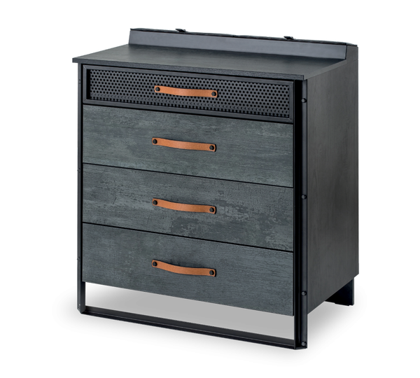 Cilek DARK METAL Kommode Sideboard Anrichte Kinderkommode Grau / Schwarz