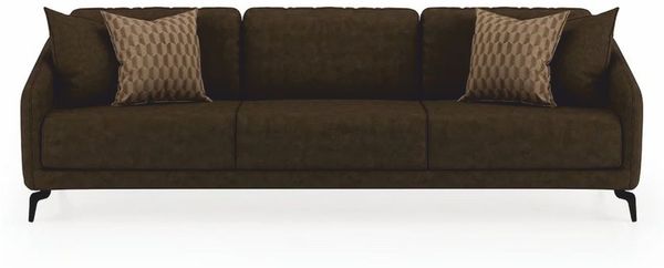 Casa Padrino Luxus Sofa Dunkelbraun / Schwarz 255 cm - Wohnzimmer & Hotel Möbel