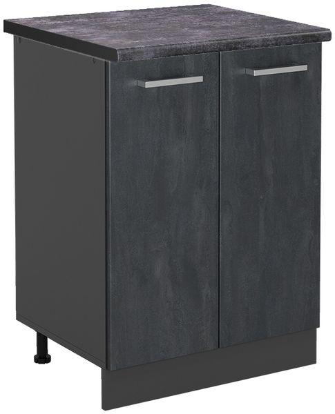 Küchenunterschrank R-Line Schwarz Beton 60 cm AP Anthrazit Vicco