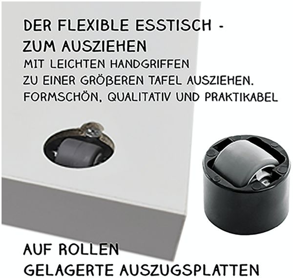 Mäusbacher 'Monzi' Esstisch, Ausziehtisch, Eiche Sonoma Sägerau Nb., ca. 80x80 cm Bild 6