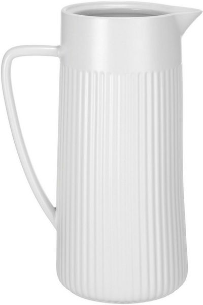 SCHÖNER WOHNEN-Kollektion Karaffe REFIA, (1-tlg), Keramik Krug, 1,25l mit eleganter Rifferlung