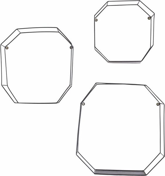 Creativ home Deko-Wandregal, Set 3-tlg, Dekoregal, Wanddeko, bestehend aus achteckigen Elementen