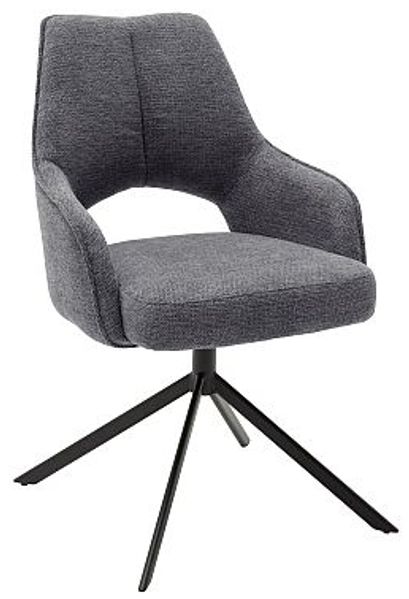 2er Set Sesselstuhl Bangor - Anthrazit