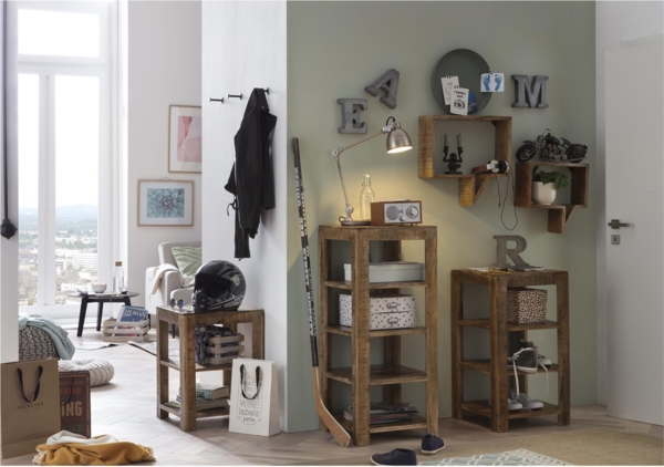 Regal Mangoholz massiv Natur 44x44 cm Bild 6