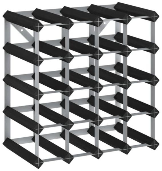vidaXL Weinregal für 20 Flaschen Schwarz Massivholz Kiefer 325914
