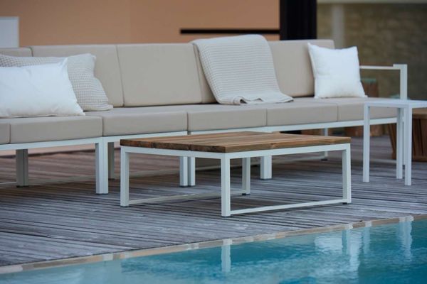 Lux Outdoor-Couchtisch Edelstahl