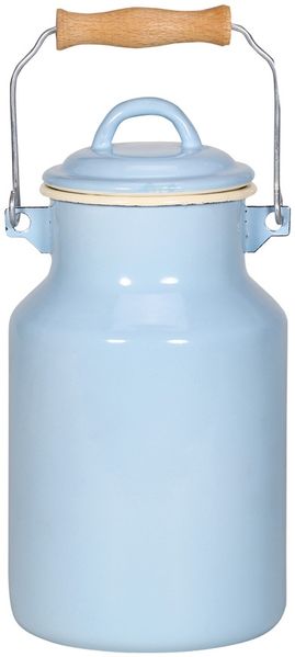 Milchkanne JUIST 2 Liter mit Deckel und Tragegriff, Emaille pastellgrün Bild 2