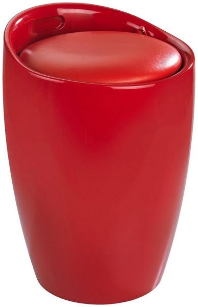 WENKO CANDY Badhocker, Rot, mit abnehmbarem Wäschesack