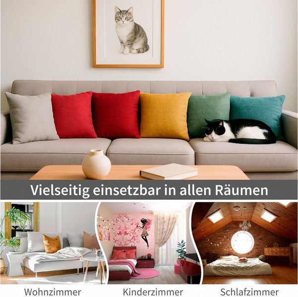 matches21 HOME & HOBBY Kissenbezüge 2er Set Kissenhüllen 45x45 cm blau-grau meliert als weiche Dekokissen, (2 Stück), Zierkissen-Bezüge für Sofa-Kissen, Couch-Kissen