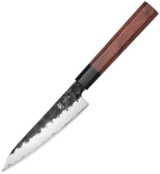 Wakoli Obstmesser Kensei Serie Officemesser 11,5 cm Klinge, Redwood & schwarze Eiche, 3 Lagen Verbundstahl