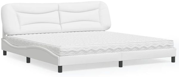 vidaXL Bett mit Matratze "Hvar" Weiß 200x200 cm Kunstleder 3208746