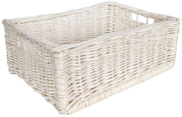 Creative Home Holzkiste Weidenkorb Aufbewahrungskorb, Handgeflochten, Haltbar (1 St), Korb Geflochten Naturkorb mit Griffen Aufbewahrung