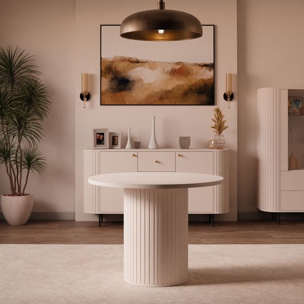 Ovalio Esstisch Typ 204 Tisch ausziehbar 100-188 cm Wohnzimmer Esszimmer Modern Farbwahl Sandbeige, Cremona-Eiche und Dunin-Eiche