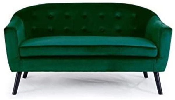 Menzzo Savoy Skandinavisches 3-Sitzer Sofa mit Samtbezug Grün