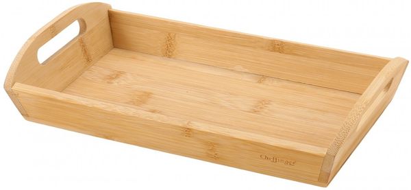 Kleines Servierbrett Tablett für Brot Obst Gebäck 27x15 Holz Cheffinger CF5015