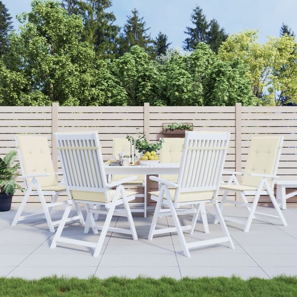 vidaXL Gartenstuhlauflagen für Hochlehner 6Stk. Creme 120x50x3cm Stoff 314106