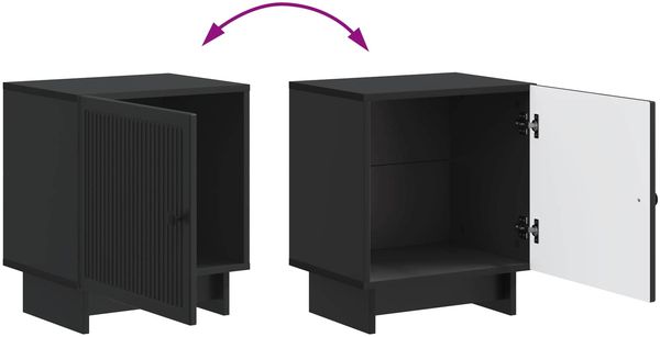 vidaXL Nachttisch Schwarz 43 x 34,5 x 50 cm Holzwerkstoff 893877 Bild 9