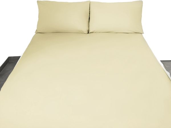 Einfarbige Bettwäschen-Sets für Einzel- und Doppelbetten, 100% Baumwolle Beige 200x220 cm Bild 3