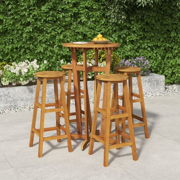 vidaXL 5-tlg. Gartenbar-Set Massivholz Akazie 3154381