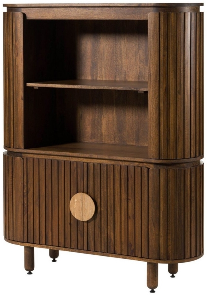 Massivmoebel24 Highboard (Massivholz), Mango 120x40x150 braun geölt KYOTO #115 Bild 5