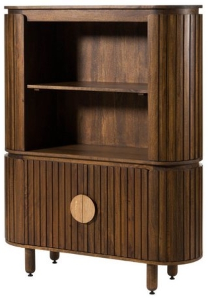 Massivmoebel24 Highboard (Massivholz), Mango 120x40x150 braun geölt KYOTO #115 Bild 4