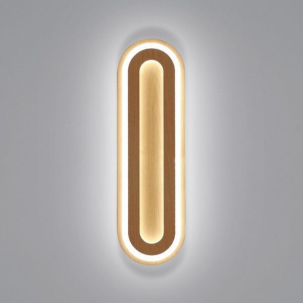 Riserva Wandleuchte LED Wandleuchte 40cm Holzoptik 25W 6500K Acryl Wandlampe