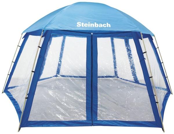 Steinbach Pooldach für Swimming Pools, Fiberglas / Stahl blau, Ø 400 cm