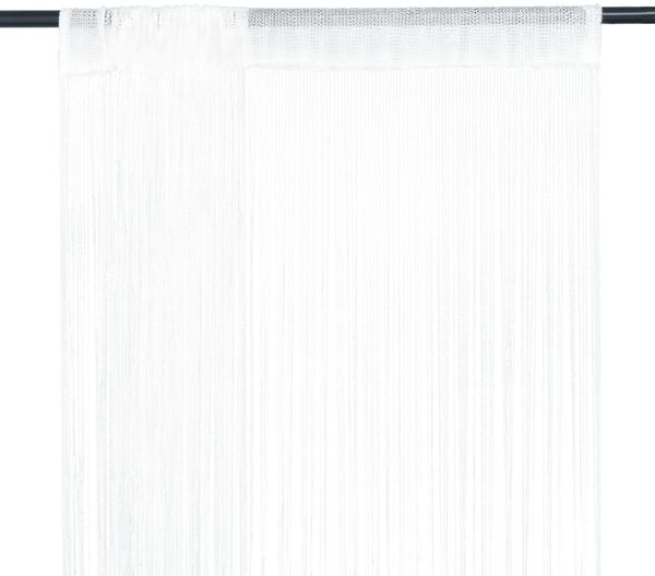 vidaXL Fadenvorhang 2 Stk. 100 x 250 cm Weiß 132398