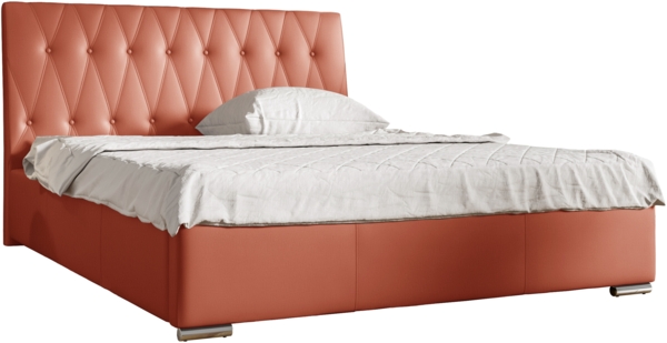 99rooms Justin Polsterbett ohne Bettkasten 160x200 cm Velours MONOLITH Korallenrot Bild 6