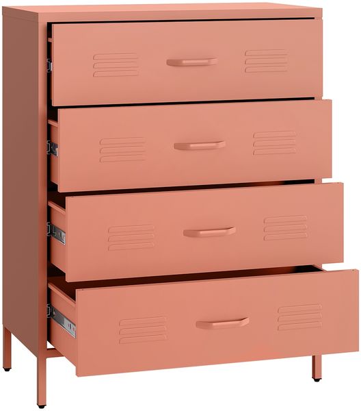 skølm 'Atria' Metallkommode, terrakotta, 100x40x80 cm, Metallschrank mit 4 Schubladen Bild 2