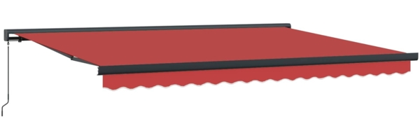 vidaXL Einziehbare Markise Rot 4 x 3 m Leinen und Aluminium 3420208
