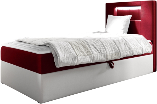 Boxspringbett 'Gladino Junior 1' rot 80x200 cm Rechts