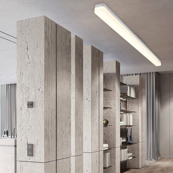 Nettlife LED Deckenleuchte LED Deckenleuchte Tageslicht 90 cm 4000K, LED fest integriert, Tageslicht weiß, Küche Wohnzimmer Schlafzimmer Esszimmer Balkon Flur Garage Keller